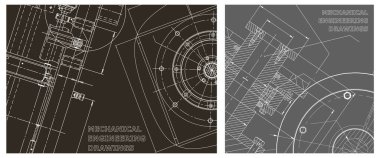 Mühendislik çizim seti. Kapak, ilan, afiş, arka plan. Alet yapımı çizimler. Mekanik çizim. Şablon, Sketch