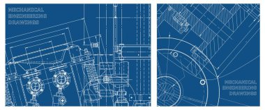 Mühendislik çizim seti. Makine mühendisliği. Mühendislik denekleri. Teknik