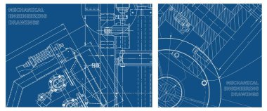 Mühendislik çizim seti. Makine mühendisliği. Şirket Kimliği. Mühendislik konularının geçmişi. Teknik tasarım. Cihaz yapımı. Kapak, afiş