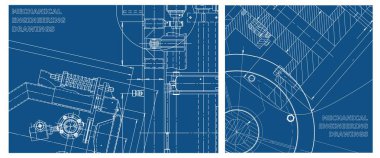 Mühendislik çizim seti. Makine mühendisliği. Şirket Kimliği. Arkaplan