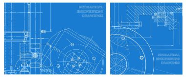 Mühendislik çizim seti. Makine mühendisliği. Arkaplan