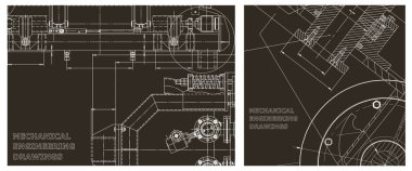 Makine mühendisliği çizimi. Mühendislik çizim seti. Kapak, ilan, afiş, arka plan. Taslak, Sketch. Alet yapımı çizimler. Teknik çizimler, arka planlar. Plan, plan