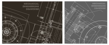 Makine mühendisliği çizimi. Mühendislik çizim seti. Kapak, ilan, afiş, arka plan. Alet yapımı çizimler. Taslak, Sketch. Teknik çizimler, arka planlar