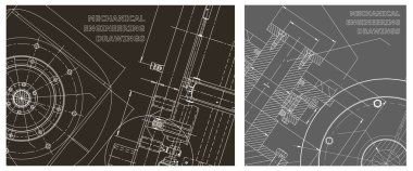 Makine mühendisliği çizimi. Mühendislik çizim seti. Kapak, ilan, afiş, arka plan. Alet yapımı çizimler. Taslak, Sketch. Teknik çizimler, arka planlar. Plan, plan