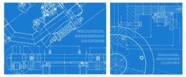Vektör mühendisliği çizimi. Mühendislik çizim seti