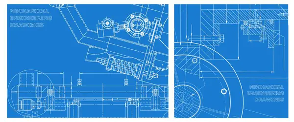 Mühendislik çizim takımı. Vektör mühendisliği çizimi. Alet yapımı çizimler. Teknik