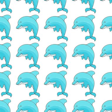 Yunuslar. Yaratıcı, kusursuz denizci modeli. El çizim biçimi, kumaşlar, tekstil, ambalaj kağıdı, vb.