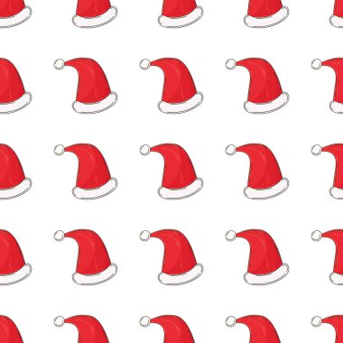 Noel tatili. Elde kusursuz bir desen var. Yeni yıl şapkaları. Kumaş için kullanılabilir.