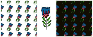 Kusursuz desenler çiz. Çiçek süsü. Kalıp el çizimi tarzı. Kumaş tasarımı, tekstil, kumaş, duvar kağıdı, ambalaj kağıdı, dekorasyon vesaire için yazdırma