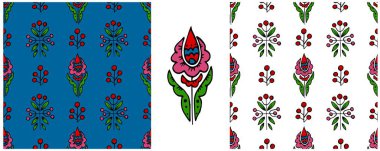 Kusursuz desenler çiz. Çiçek süsü. Kalıp el çizimi tarzı. Kumaş tasarımı, tekstil vs. için yazdır