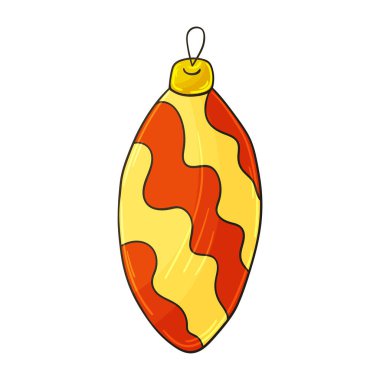 Noel balosu, dekorasyon. Dekor unsuru, hatıra defteri. El çizimi tarzında Noel illüstrasyonu. Tasarımınızın ögesi, sevimli simge, işaret, sembol, iğne, etiket