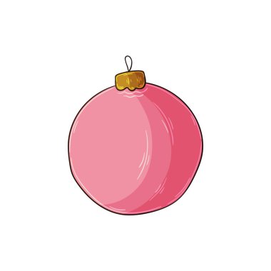 Noel balosu, dekorasyon. Dekor unsuru, hatıra defteri. El çizimi tarzında Noel illüstrasyonu. Tasarımının ögesi, şirin simge, işaret, sembol, iğne