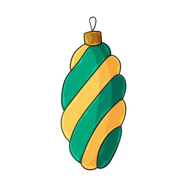 Noel balosu, dekorasyon. Dekor unsuru, hatıra defteri. El çizimi tarzında Noel illüstrasyonu. Tasarımınızın ögesi, şirin simge, işaret