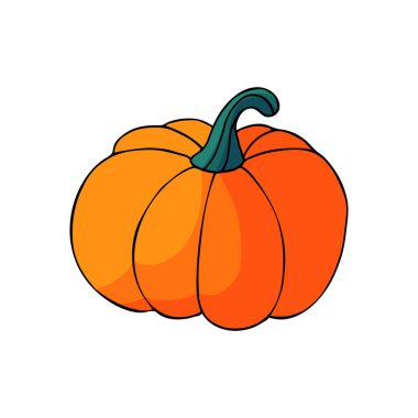 Dekor unsuru, hatıra defteri. Balkabağım. Cadılar Bayramı çizim stili. Tasarımınızın ögesi, simge