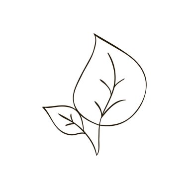 Bir yaprak. Tekstil şablonu. Dekoratif halk unsuru, etnik dekor. Folklor logosu elde çizim stili. Folk yaprağı simgesi, işaret, sembol