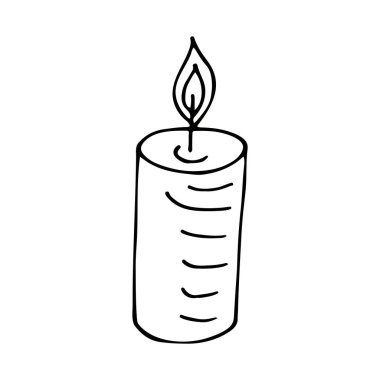 Dekor unsuru, hatıra defteri. Mum. Cadılar Bayramı çizim stili. Tasarımınızın ögesi, sevimli simge, işaret, sembol, iğne, etiket