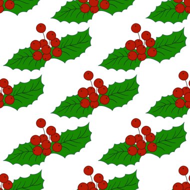 Kusursuz geleneksel şablon. Menü ya da mutfağın el çizimi şekli. Holly mi? Tasarım, tekstil, kumaş, duvar kağıdı için yazdır