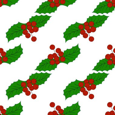 Kusursuz geleneksel şablon. Menü ya da mutfağın el çizimi şekli. Holly mi? Tasarım, tekstil, kumaş, duvar kağıdı, ambalaj kağıdı