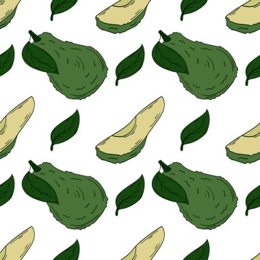 Kusursuz meyve deseni. Avokado. Menü ya da mutfağın el çizimi şekli. Tasarım, tekstil, kumaş, duvar kağıdı, ambalaj için yazdır