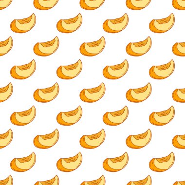 Elinde kusursuz meyve deseni var. Kayısı, şeftali. Mönü ya da mutfak için desen. Yazdır