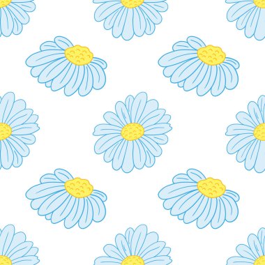 Kusursuz çiçek deseni. Menü ya da mutfağın el çizimi şekli. Papatya çayı. Tasarım, tekstil, kumaş, duvar kağıdı, ambalaj kağıdı