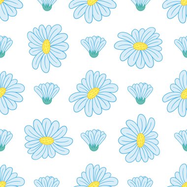 Kusursuz çiçek deseni. Papatya çayı, papatya. Menü ya da mutfağın el çizimi şekli. Yazdır