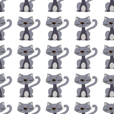 Kusursuz şirin desen. Tekstil ya da el yapımı çocuklar için bir model. Yavru kediler. Tasarım, tekstil, kumaş için yazdır