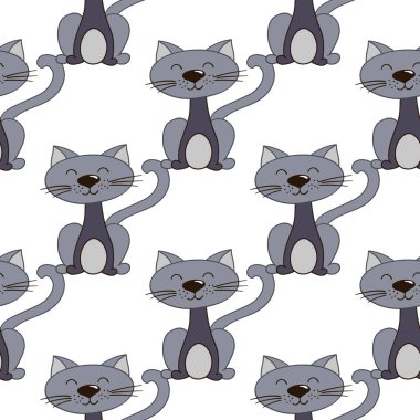 Kusursuz şirin desen. Tekstil ya da el yapımı çocuklar için bir model. Yavru kediler. Tasarım, tekstil, kumaş, duvar kağıdı için yazdır