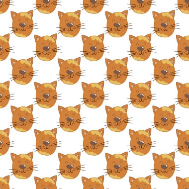 Elle çizim tarzında kusursuz şirin bir desen. Tekstil ya da çocuklar için desen. Yavru kediler. Tasarım için yazdır