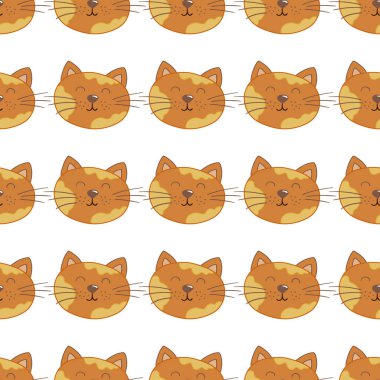 Elle çizim tarzında kusursuz şirin bir desen. Tekstil ya da çocuklar için desen. Yavru kediler. Tasarım, tekstil, kumaş, duvar kağıdı için yazdır