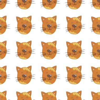 Elle çizim tarzında kusursuz şirin bir desen. Tekstil ya da çocuklar için desen. Yavru kediler. Tasarım, tekstil, kumaş, duvar kağıdı, ambalaj kağıdı