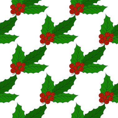 Elinde kusursuz bir Noel çizimi var. Mönü ya da mutfak için desen. Holly mi? Tasarım için yazdır