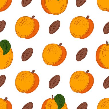 Kayısı, şeftali. Elinde kusursuz meyve deseni var. Mönü ya da mutfak için desen. Yazdır (1)