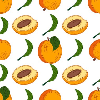 Kayısı, şeftali. Elinde kusursuz meyve deseni var. Mönü ya da mutfak deseni