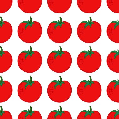 Domates. Tekstil ya da mutfak tarzı. Kusursuz sebze deseni. Tasarım ve tekstil için yazdır