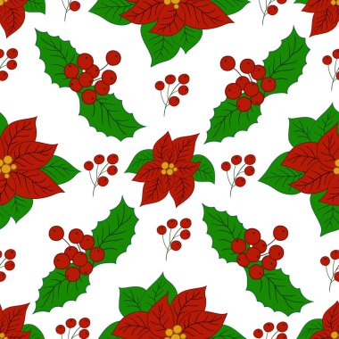 Elinde kusursuz bir Noel çizimi var. Tekstil ya da mutfak için desen. Zehirli duygu. Tasarım, tekstil, kumaş, duvar kağıdı, ambalaj kağıdı