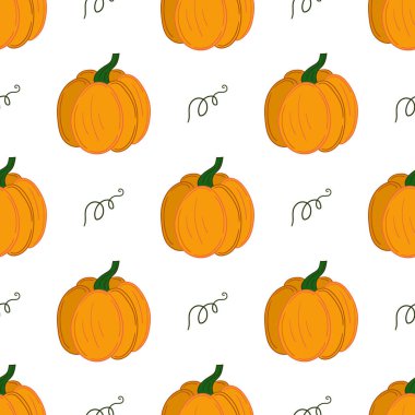 Balkabağım. Tekstil ya da mutfak tarzı. Kusursuz sebze deseni. Tasarım, tekstil, kumaş, duvar kağıdı için yazdır