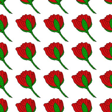 Haşhaş Kusursuz çiçek deseni. Tekstil ya da mutfak tarzı. Tekstil, kumaş, duvar kağıdı baskısı