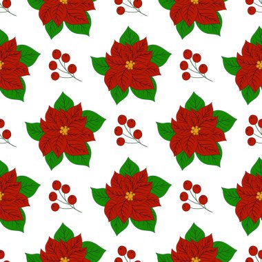 Zehirlenme. Elinde kusursuz bir Noel çizimi var. Tekstil ya da mutfak için desen. Tasarım, tekstil, kumaş için yazdır