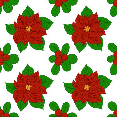 Zehirlenme. Elinde kusursuz bir Noel çizimi var. Tekstil ya da mutfak için desen. Tasarım, tekstil, kumaş, duvar kağıdı, ambalaj için yazdır