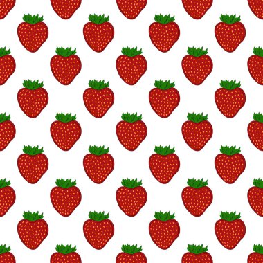 Tekstil ya da mutfak için desen. Çilekli. Elle çekiş tarzında kusursuz böğürtlen şekli. Yazdır