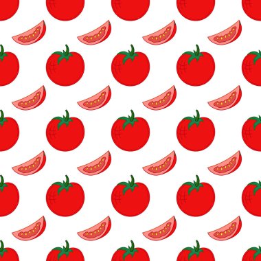 Tekstil ya da mutfak tarzı. Domates. Kusursuz sebze deseni
