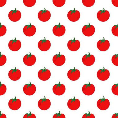 Tekstil ya da mutfak tarzı. Domates. Kusursuz sebze deseni. Yazdır