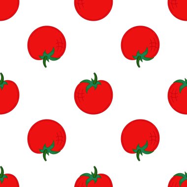 Tekstil ya da mutfak tarzı. Domates. Kusursuz sebze deseni. Tasarım için yazdır