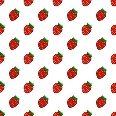 Tekstil ya da mutfak tarzı. Çilekli. Kusursuz dut deseni. Tasarım için yazdır