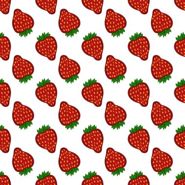 Tekstil ya da mutfak tarzı. Kusursuz dut deseni. Çilekli. Tasarım, tekstil, kumaş, duvar kağıdı, ambalaj için yazdır