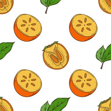 Tekstil ya da mutfak tarzı. Hurma. Kusursuz meyve deseni. Tasarım, tekstil, kumaş için yazdır