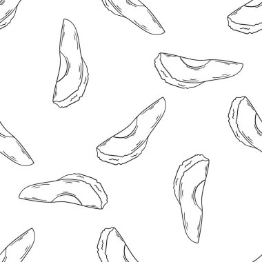 Tek renkli meyve deseni. Menü ya da mutfağın el çizimi şekli. Avokado. Tasarım, tekstil, kumaş, duvar kağıdı, ambalaj kağıdı, dekorasyon vesaire için yazdır
