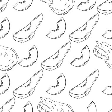 Tek renkli meyve deseni. Avokado. Menü ya da mutfağın el çizimi şekli. Tasarım, tekstil, kumaş, duvar kağıdı, ambalaj kağıdı