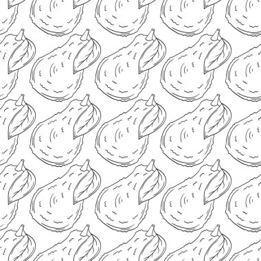 Tek renkli meyve deseni elde çizim tarzında. Mönü ya da mutfak için desen. Avokado. Tasarım, tekstil, kumaş, duvar kağıdı, ambalaj kağıdı, dekorasyon vesaire için yazdır